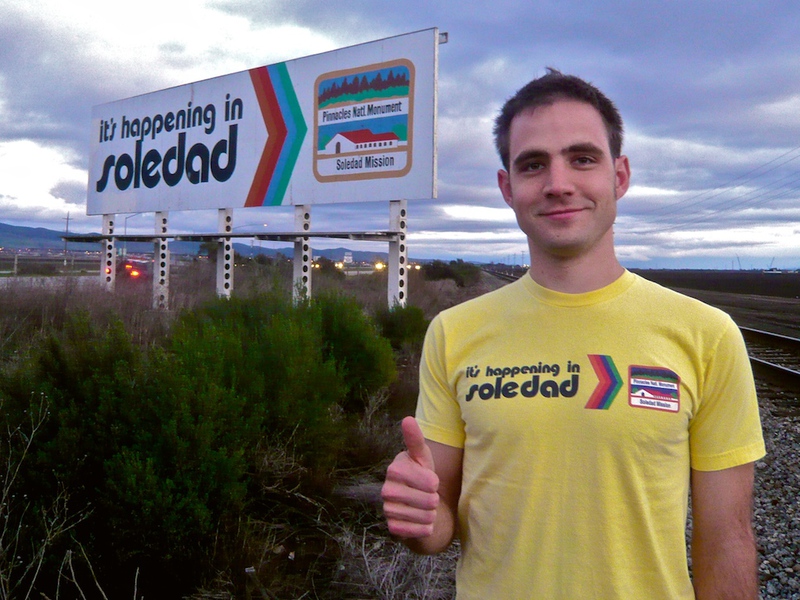 The sign (and my shirt) in January 2009.